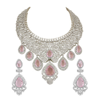 Alya - Pink Stone Necklace Set