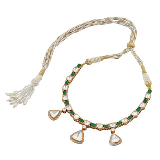 Samaira - Polki and Green Stone Necklace Set