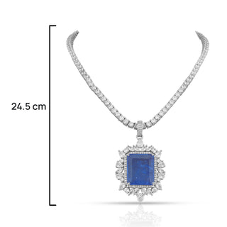 Kendra - Blue Stone Centred CZ Necklace Set