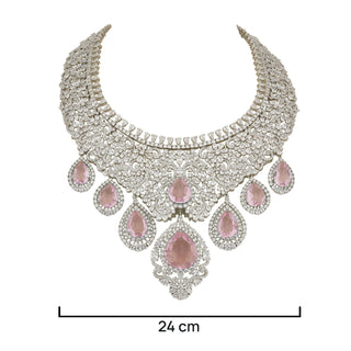 Alya - Pink Stone Necklace Set