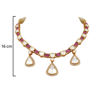 Samaira - Polki and Red Stone Necklace Set