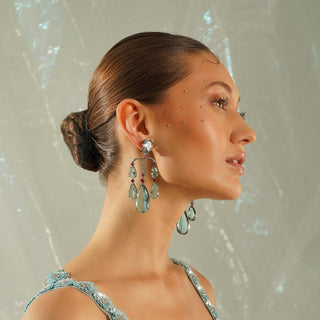 Kataleya - AQUA bLUE DANGLER EARRINGS