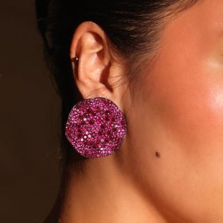 Elissa - Pink CZ stud earrings