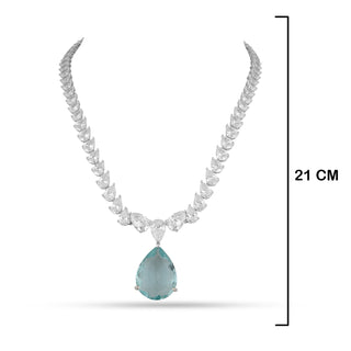 Zyva - Aquablue stone necklace set