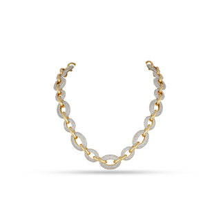 Fakhra - Zircon and gold link chain necklace