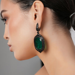 Arielle - Green Doublet Stone Earrings