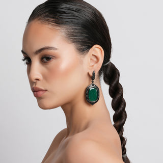 Arielle - Green Doublet Stone Earrings