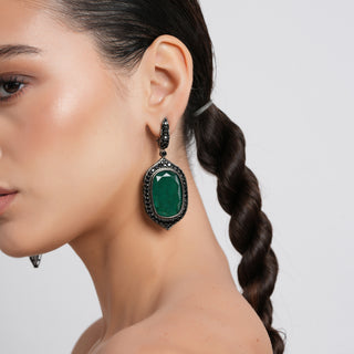 Arielle - Green Doublet Stone Earrings