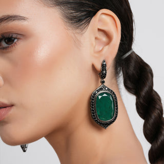 Arielle - Green Doublet Stone Earrings