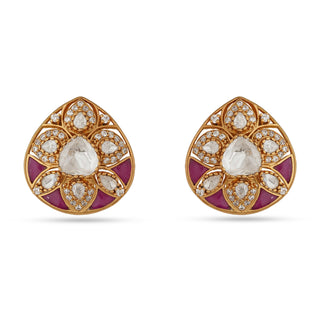 Hafeezah - Polki stud earrings