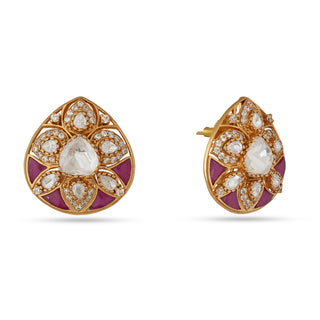 Hafeezah - Polki stud earrings