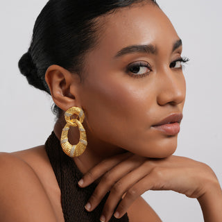 Raidah - Gold Plated Hoop Earrings