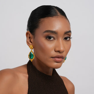 Liza - Yellow CZ dangler earrings