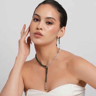 Halimah - Green & White CZ Neckace