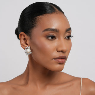 Zulfa - Pearl & CZ Earrings