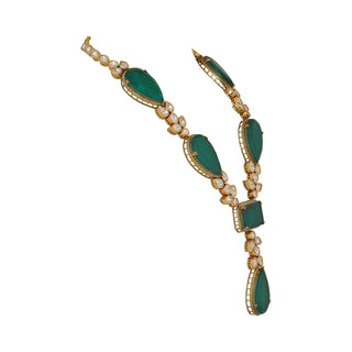 Hareem - Kundan & Green Stone Necklace Set