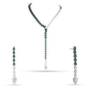 Halimah - Green & White CZ Neckace