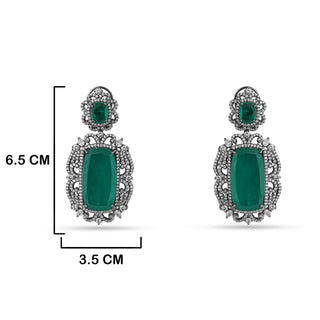 Hameeda - Green Doublet Stones Necklace Set