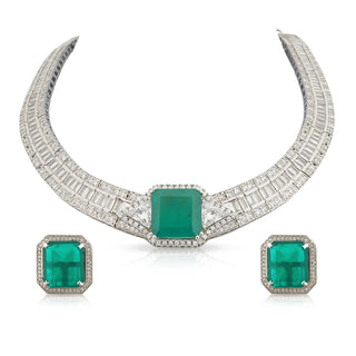 Lila - Emerald Ruby Red Stone Choker