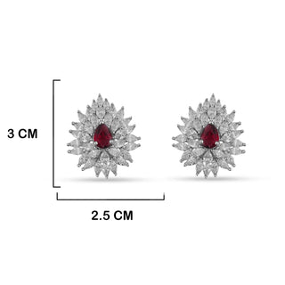 Farisha - Ruby Red Stud Earrings