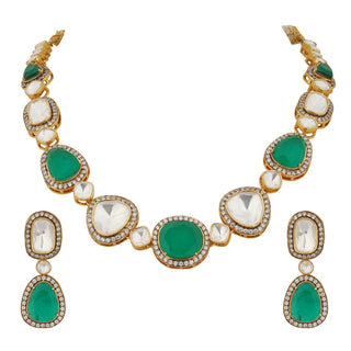 Raaya - Polki and Pink Stone Necklace Set