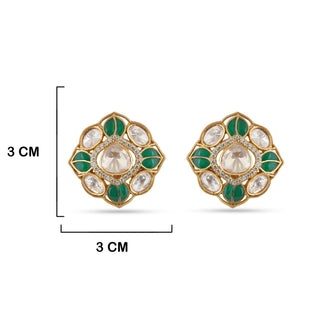 Green Stone Polki Earrings 