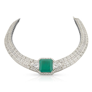 Lila - Emerald Green Stone Choker