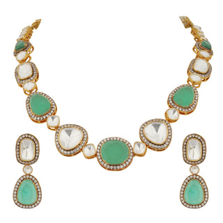 Raaya - Polki and Pink Stone Necklace Set