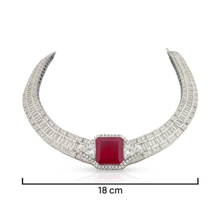 Lila - Emerald Ruby Red Stone Choker