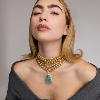 Roza - Statement Pendant Chain Choker