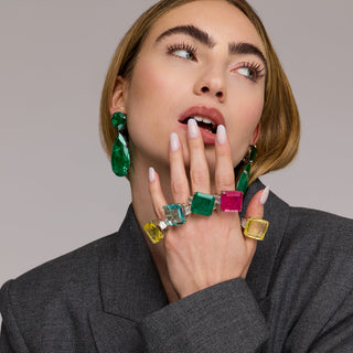 Emmalyn - Green Stone CZ Ring