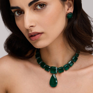 Esra - Green Doublet Necklace Set