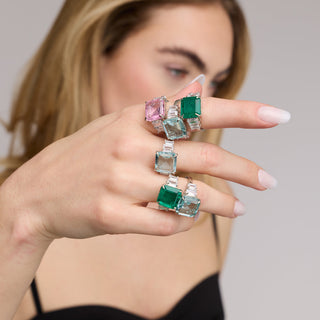 Denver - Aqua Blue Cubic Zirconia Ring