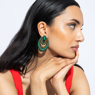 Hooria - Green Stone Earrings