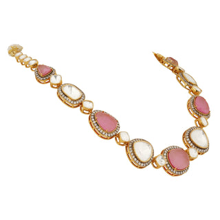 Raaya - Polki and Pink Stone Necklace Set