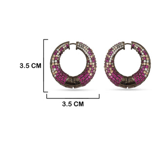 Atika - Pink CZ Hoop Earrings