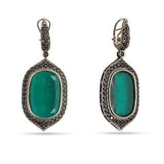 Arielle - Green Doublet Stone Earrings