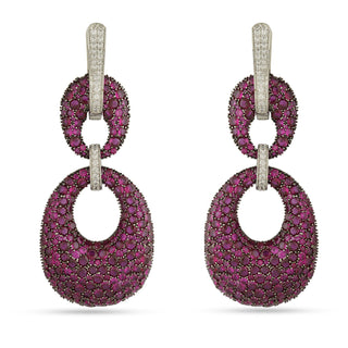 Irem - Pink CZ Dangler Earrings