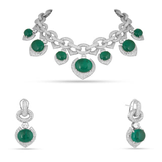 Ikram - Green Doublet Necklace Set