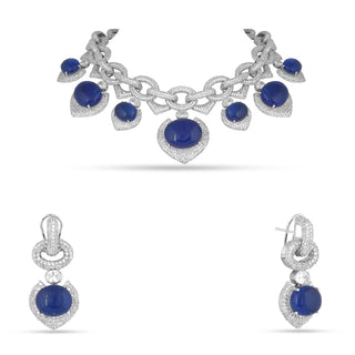 Ikram - Blue Doublet Necklace Set