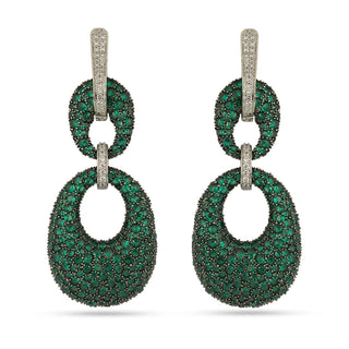 Irem - Green CZ Dangler Earrings