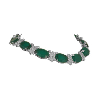 Fleur - Green Doublet & CZ Necklace Set