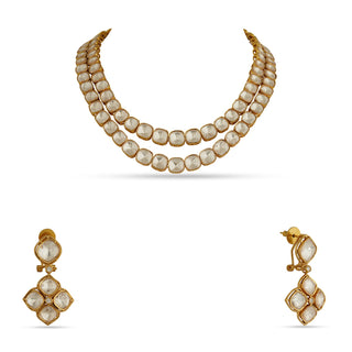 Inan - Double layered kundan necklace set