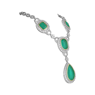 Ilm - Green Doublet Statement Necklace Set