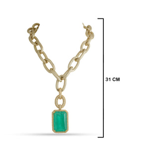 Adrena - Green Pendant Chain Necklace