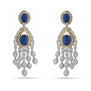 Izzah - Blue Stone Dangler Earrings