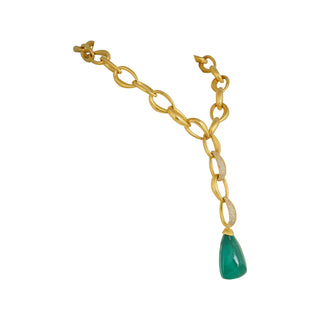 Layla - Gold Link & Green Doublet Necklace