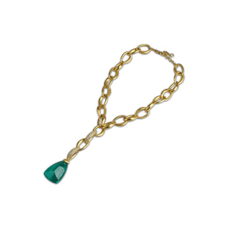 Layla - Gold Link & Green Doublet Necklace