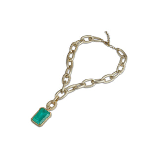 Adrena - Green Pendant Chain Necklace