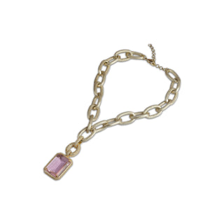 Adrena - Pink Pendant Chain Necklace